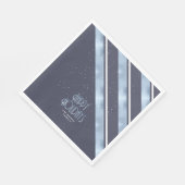 Kerststreeppatroon Blauw/Wit ID862 Servet (Hoek)