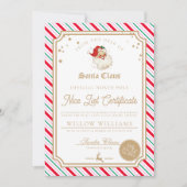 Kerststreepschrift Nice List-certificaatkaart Kaart (Voorkant)