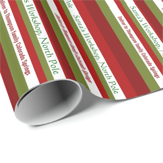 Kerststrepen, aangepast aan de kerstman cadeaupapier (Rol Hoek)