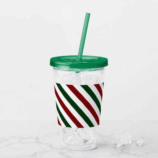 kerststrepen acryl drinkbeker (Achterkant ijs)