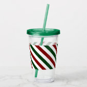  kerststrepen acryl drinkbeker (Achterkant)