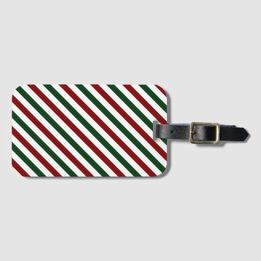 kerststrepen bagagelabel (Voorkant (horizontaal))