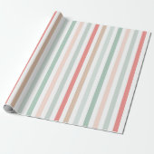 kerststrepen cadeaupapier (Uitgerold)