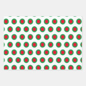 kerststrepen en Stippen - Rood groen feestelijk ca Inpakpapier Vel (Voorkant 3)