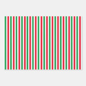 kerststrepen en Stippen - Rood groen feestelijk ca Inpakpapier Vel (Voorkant)