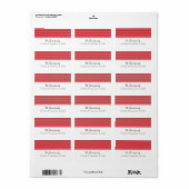 Kerststrepen grote retour adreslabels etiket (Full Sheet)