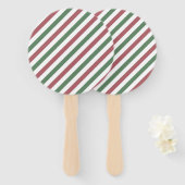 kerststrepen handwaaier (Voorkant en achterkant)