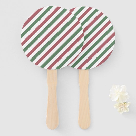 kerststrepen handwaaier (Voorkant en achterkant)