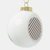  kerststrepen keramische bal ornament (Links)