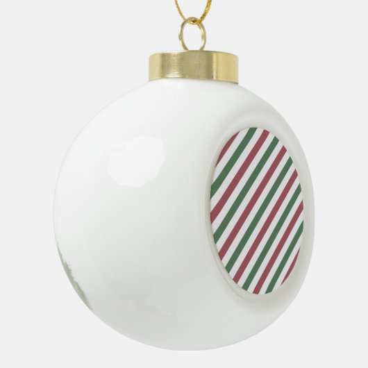  kerststrepen keramische bal ornament (Links)