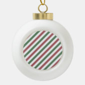  kerststrepen keramische bal ornament (Voorkant)