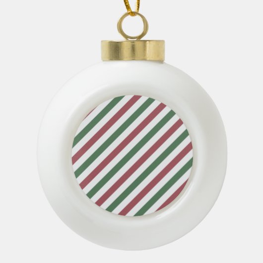  kerststrepen keramische bal ornament (Voorkant)