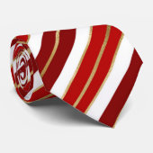 Kerststrepen met feestdagen, rood, wit en goudkoor stropdas (Opgerold)