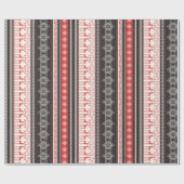 kerststrepen met sneeuwvlokrendierpatroon cadeaupapier (Vlak)