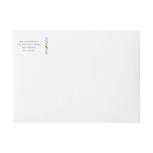 kerststrepen | Modern kleurig koffieadres (Voorkant)