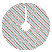 kerststrepen | Moderne, kleurrijke, goedaardige kl Kerstboom Rok (Voorkant)