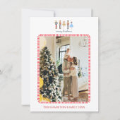 Kerststrepen Notenkraker Foto Feestdagenkaart (Voorkant)