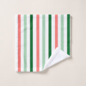 kerststrepen op groen bad handdoek (Wasdoekje)