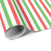 kerststrepen Op verpakkingspapier rood/groen Cadeaupapier (Rol Hoek)