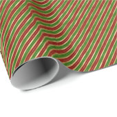 Kerststrepen Red Green Gold Cadeaupapier (Rol Hoek)