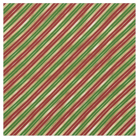 Kerststrepen Red Green Gold Stof (Close Up)