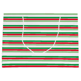 Kerststrepen Rood Wit Groen Patroon Groot Cadeauzakje