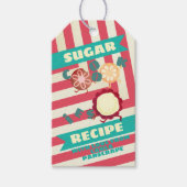 Kerststrepen schattige suikerkoekjes mengen zich i cadeaulabel (Voorkant)