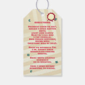 Kerststrepen schattige suikerkoekjes mengen zich i cadeaulabel (Achterkant)