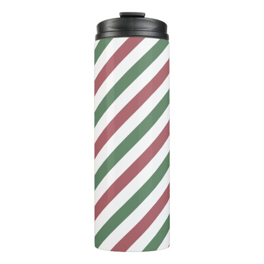 kerststrepen thermosbeker (Voorkant)