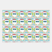 Kerststrepen voor kerstcadeautjes  inpakpapier vel (Voorkant 2)