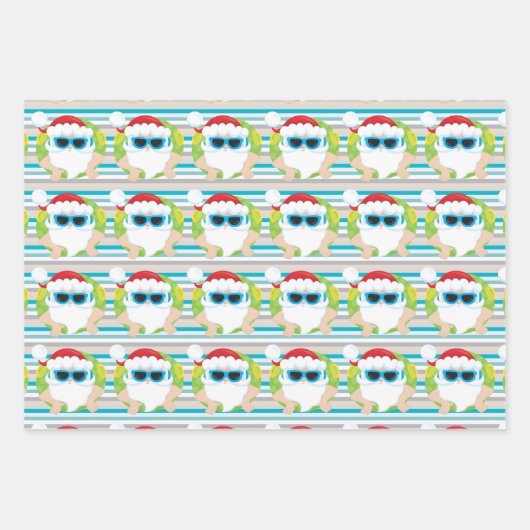 Kerststrepen voor kerstcadeautjes  inpakpapier vel (Voorkant 2)