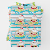 Kerststrepen voor kerstcadeautjes inpakpapier vel (In situ)