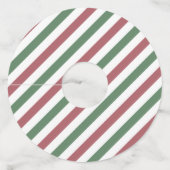 kerststrepen wijnglaslabel (Voorkant)