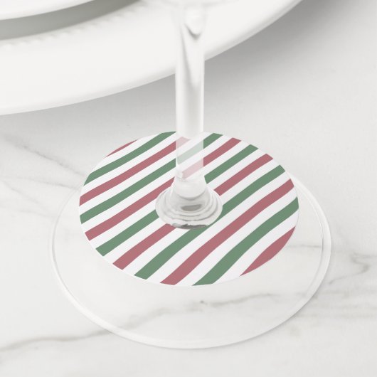 kerststrepen wijnglaslabel (Dichtbij)