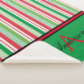 kerststrepes op maat sherpa deken (3/4)