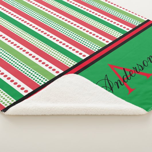 kerststrepes op maat sherpa deken (3/4)