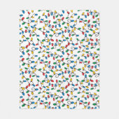 Kerststrijklampjes voor kleurrijke borden op wit fleece deken (Voorkant)