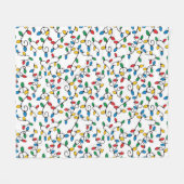 Kerststrijklampjes voor kleurrijke borden op wit fleece deken (Voorkant (Horizontaal))