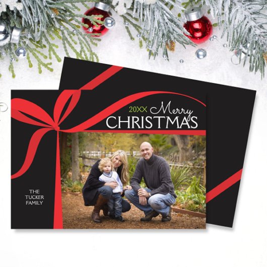 Kerststrik Kerstmis fotokaart Kaart