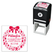 Kerststrik krans familienaam retouradres  zelfinktende stempel (In situ)