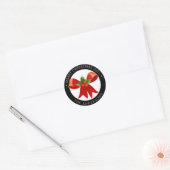 Kerststrik met Holly Retouradres Ronde Sticker (Envelop)