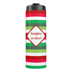 KerstStripe Naughty of Nice  Thermosbeker