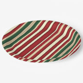 kerstStripes-11-papier Borden Papieren Bordje (Gekanteld)