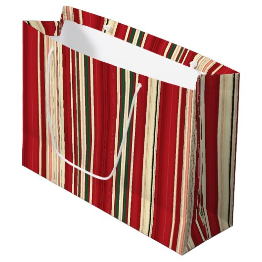 kerstStripes-22-GIFT BAG L Large Cadeautasje (Voorkant Gekanteld)