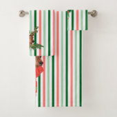 Kerststripes hert bad handdoek (Insitu)