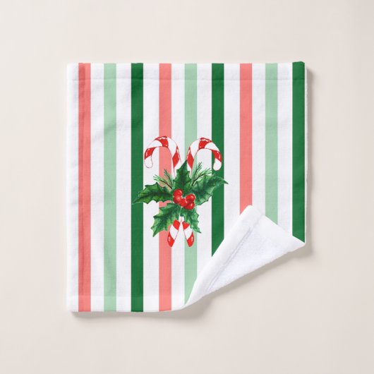 Kerststripes hert bad handdoek (Wasdoekje)