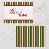 kerstStripes rode innerklep Plaatskaartje (Voorkant / Achterkant)