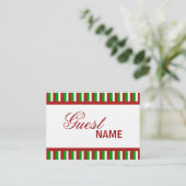 kerstStripes rode innerklep Plaatskaartje (Staand voorkant)