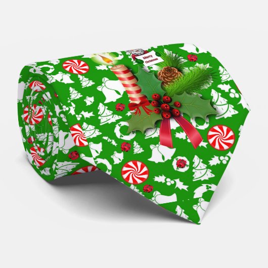 KerstStropdas, kerstkaars Stropdas (Opgerold)