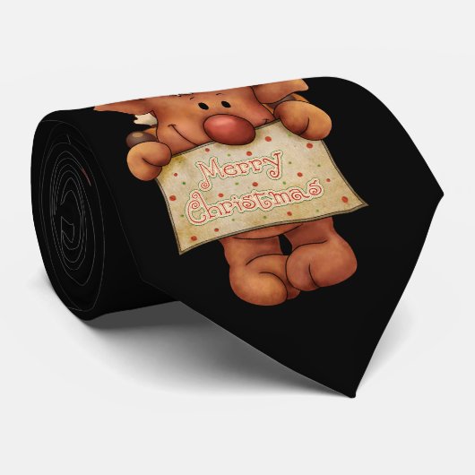 KerstStropdas met kerstman en rendierlijk kruid Stropdas (Opgerold)